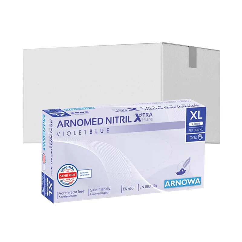 ARNOMED Nitril XTRA PURE Einmalhandschuhe, puderfrei, violett