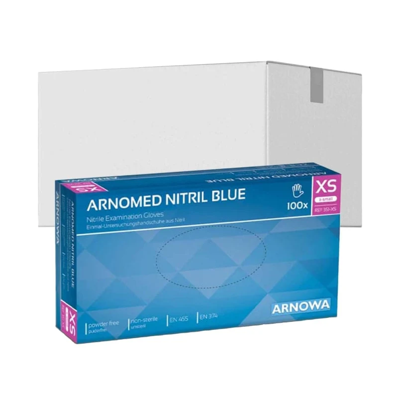 ARNOMED Nitril Blue Einmalhandschuhe, puderfrei, blau