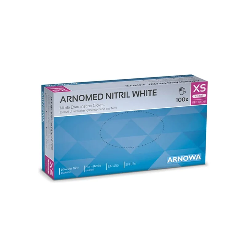 ARNOMED Nitril White Einmalhandschuhe, puderfrei, weiß