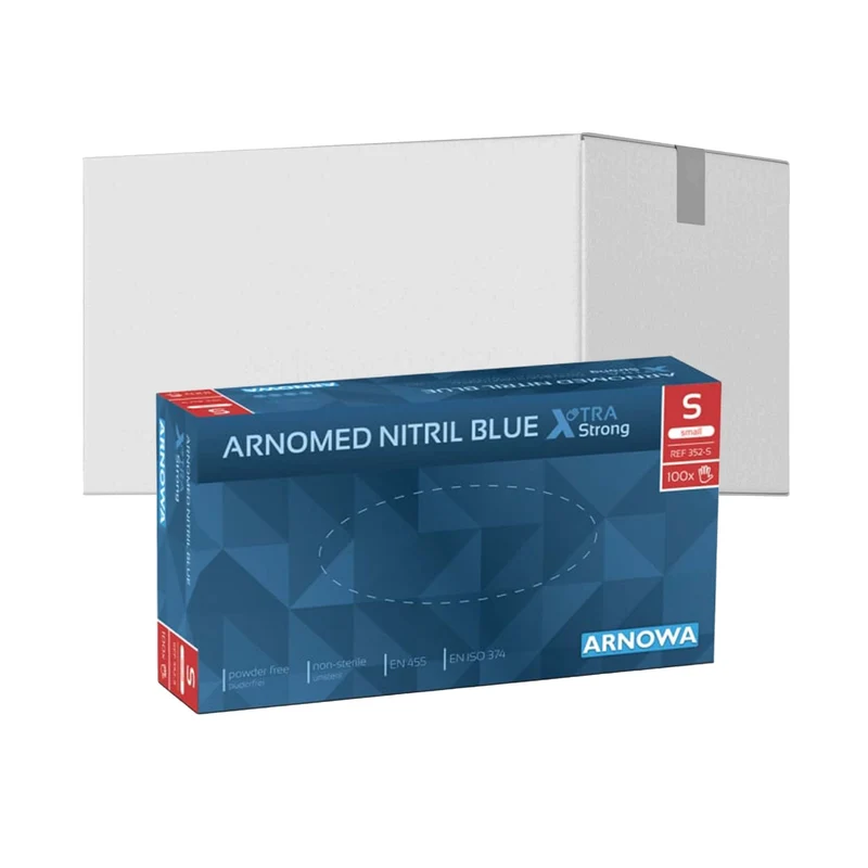 ARNOMED Nitril Blue XTRA STRONG Einmalhandschuhe, puderfrei, blau