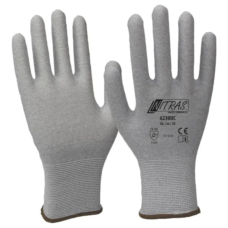 Nitras ESD-Handschuhe, Nylon-Carbon-Strick-Handschuh