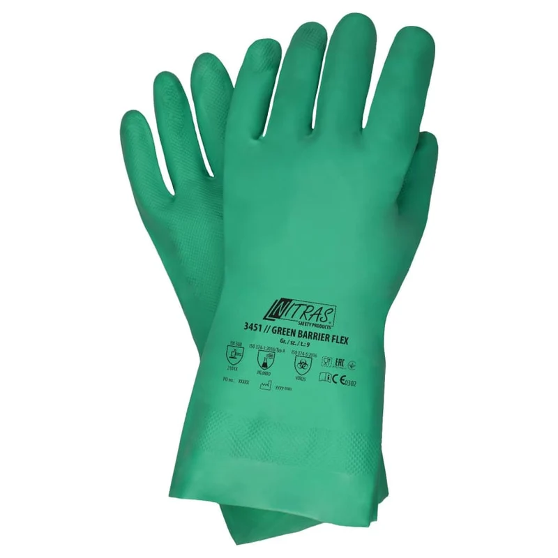 NITRAS GREEN BARRIER FLEX Chemikalienschutzhandschuhe, Nitril