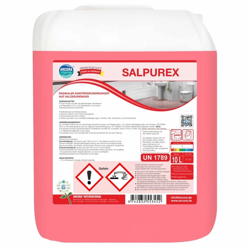SALPUREX radikaler Sanitärgrundreiniger auf Salzsäurebasis