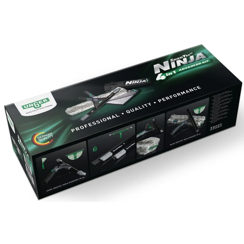UNGER 4in1 NinJa Fensterreinigungsset für Profis