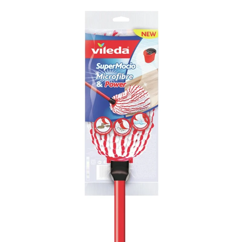 Vileda SuperMocio Microfibre & Power Wischmop mit Stiel