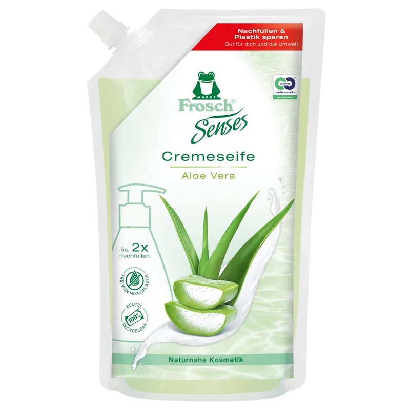 Frosch Sense Flüssigseife, Cremeseife, mit Aloe Vera-Extrakt