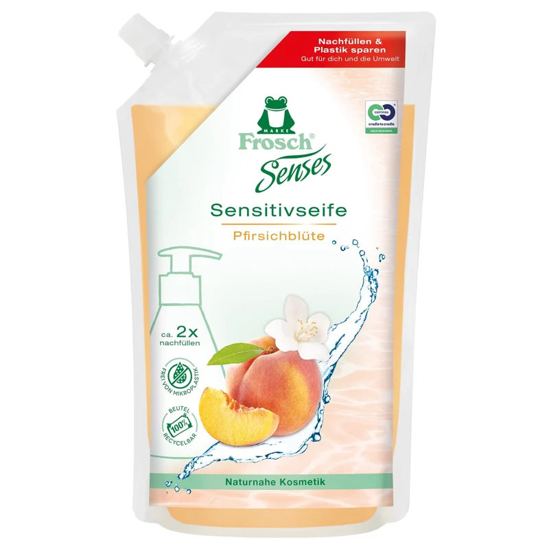 Frosch Sense Sensitiv-Handwaschseife, Pfirsichblüte, pflegend