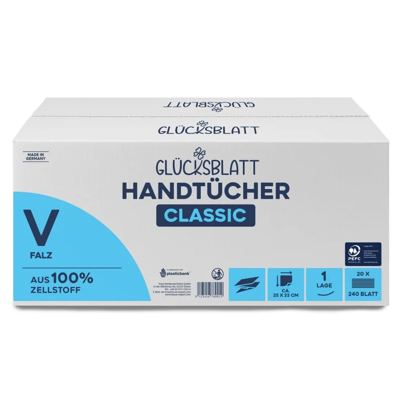 Fripa Glücksblatt Papierhandtücher Classic, 1-lagig, V-Falz