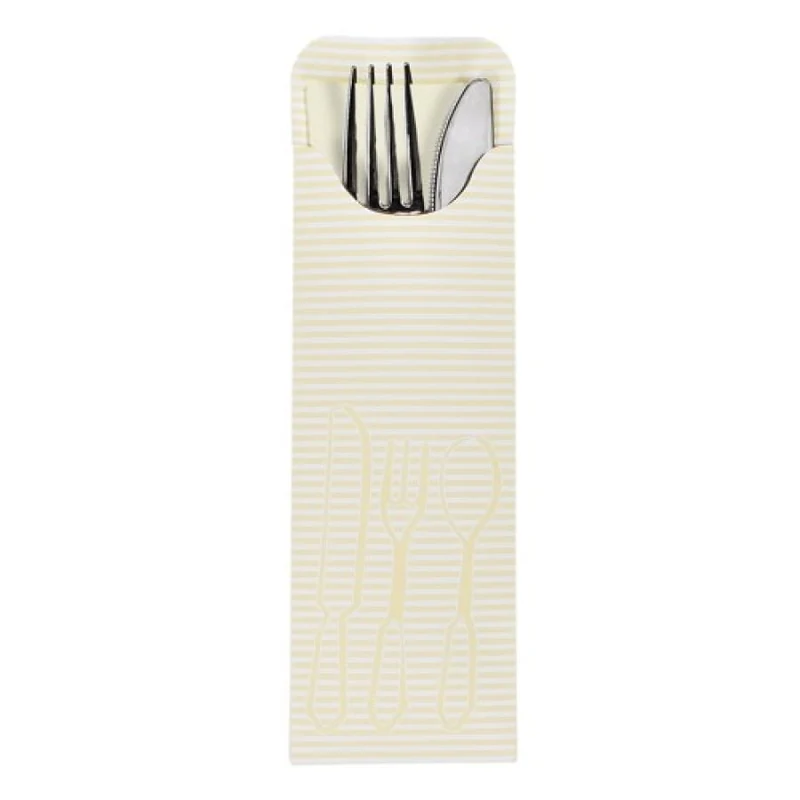Papstar Bestecktaschen, 23,5 cm x 7,3 cm, creme