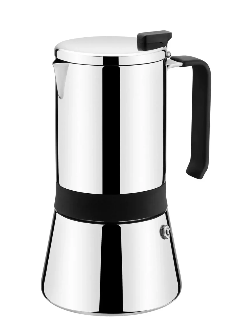 Kaffeemaschine aus Edelstahl. Monix-Aroma