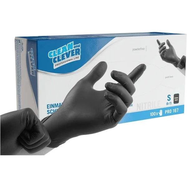PRO167 Nitril-Einmalhandschuhe – schwarz, reißfest und vielseitig einsetzbar
