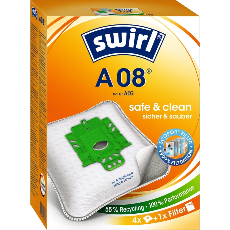 Swirl® A 08 (A 09) MicroPor® PLUS AirSpace Staubsaugerbeutel