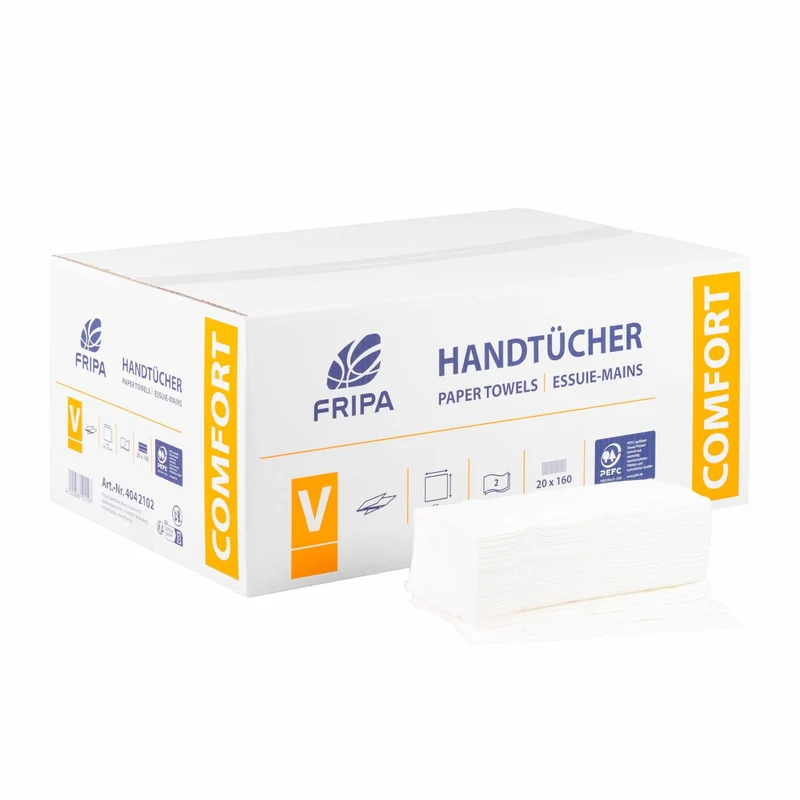 Fripa Papierhandtücher COMFORT, V-Falz, 25 x 23 cm