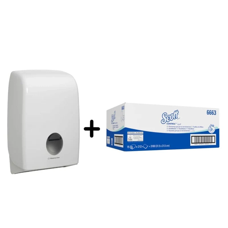 Kimberly-Clark Aktion "Aquarius" Scott Handtuchpapier + Spender