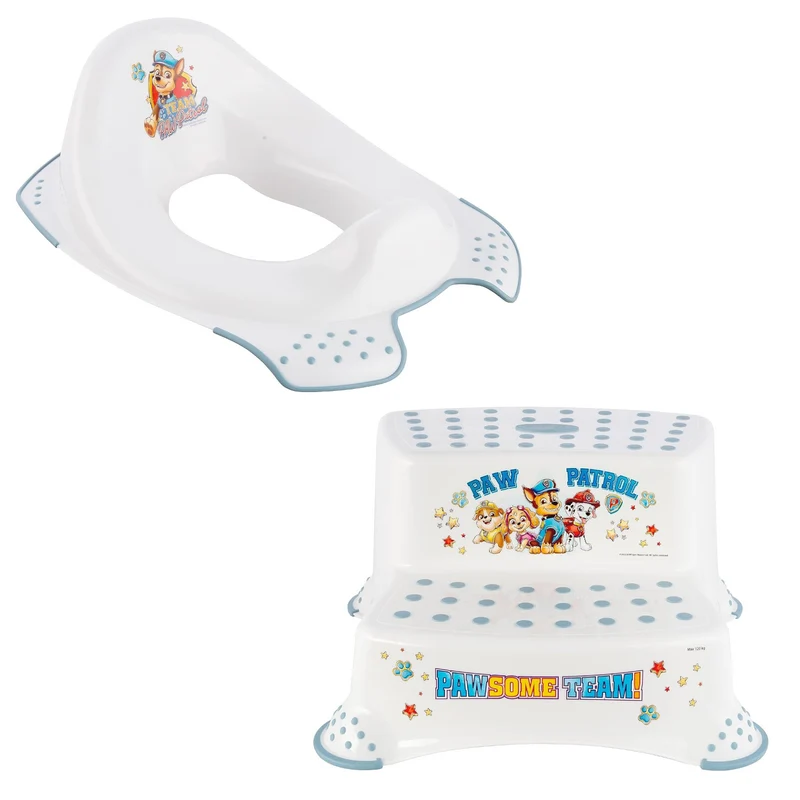 Anti-Rutsch-Toilettensitzbezug - Paw Patrol Anti-Rutsch-Plattform, Weiß, Max 120kg