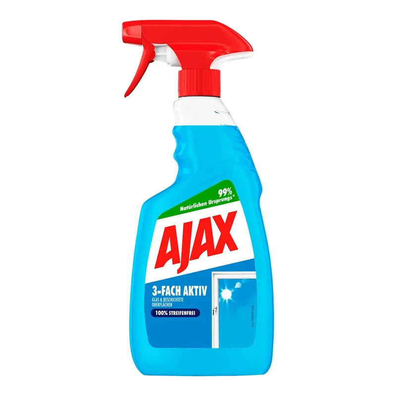 Ajax Glasreiniger 3-Fach Aktiv – streifenfreier Glanz mit Langzeitschutz