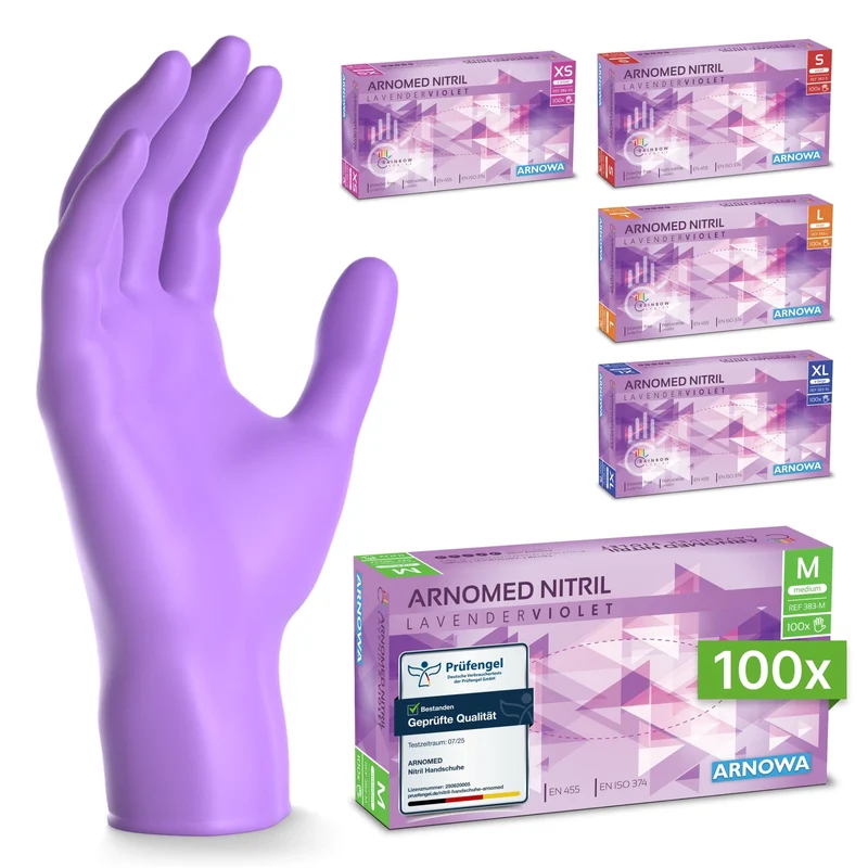 ARNOMED Einweghandschuhe Nitril Lila (Lavender Violet)
