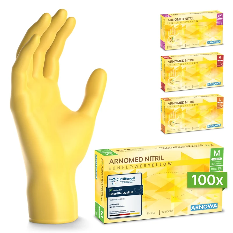 ARNOMED Einweghandschuhe Nitril Gelb (Sunflower Yellow)