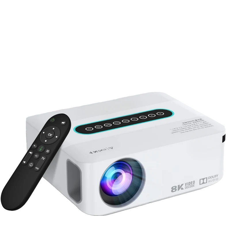4K & 8K Support Beamer mit 5G WiFi, Bluetooth, 1080P HD, 8000+ Apps, Dolby Sound Smart Portable Beamer mit Tasche