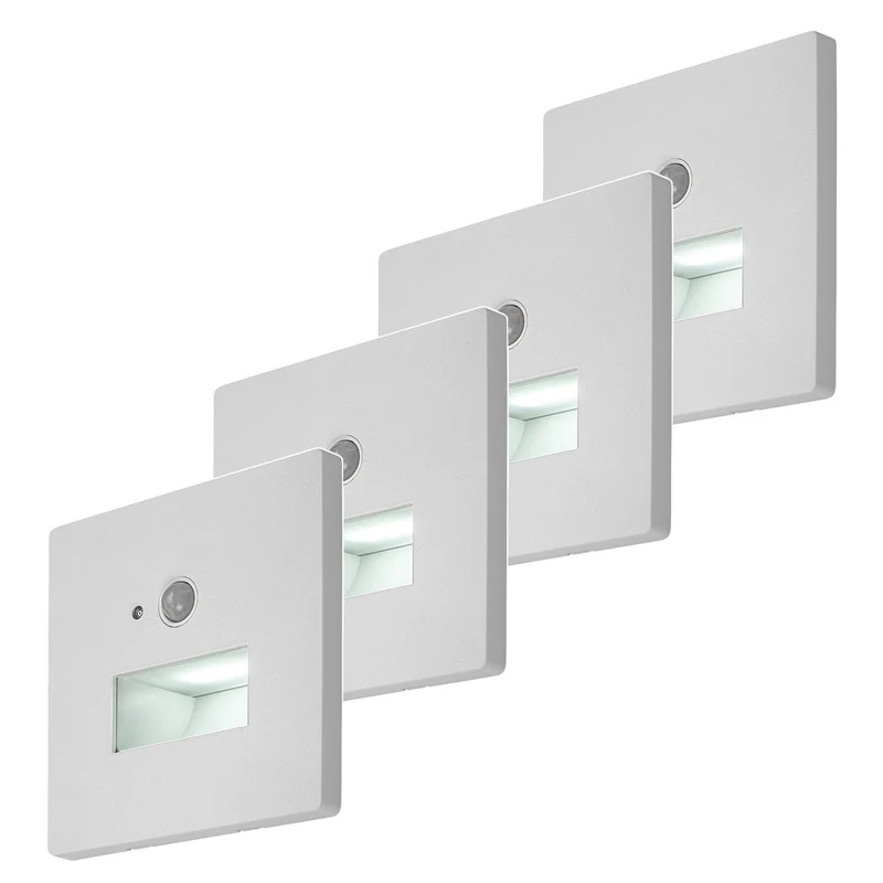 Lunca LED-Lampe 1 W, IP20, weiß, 3000, 4500, 6500 K, Bewegungsmelder, Lichtsensor, 77198, 4 Stück