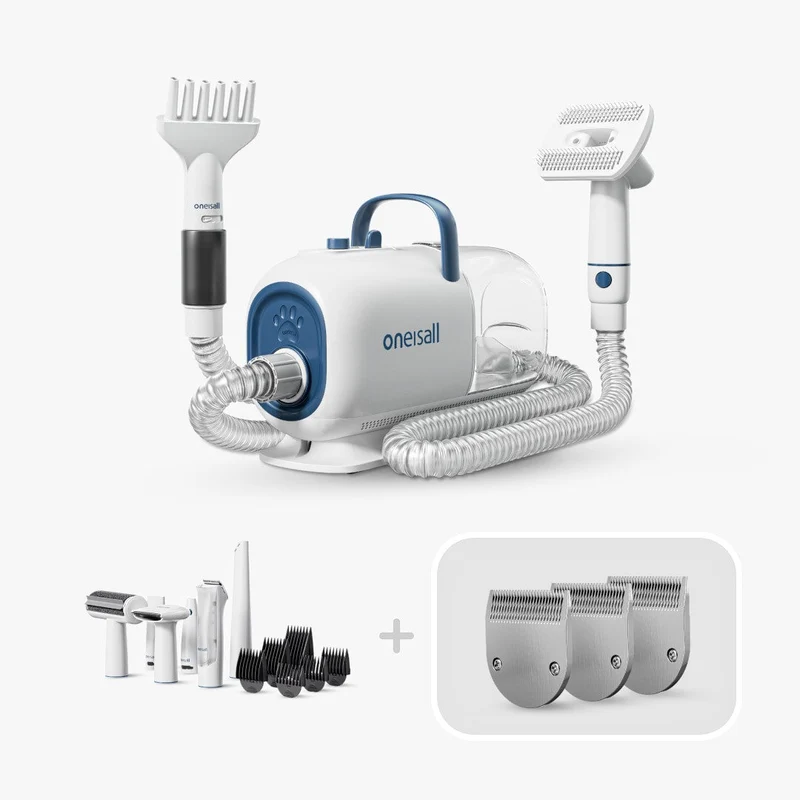 Oneisall Cozy C1 8-in-1 Pet Grooming Vacuum & Dryer & 3 Blades Replacement Set