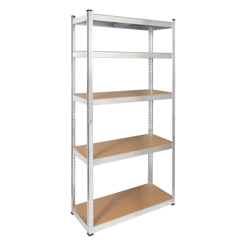 Metall-Lagerregal, 5 Fachböden, maximale Tragkraft bis zu 750 kg, 180 x 90 x 40, silberfarben, Rebel