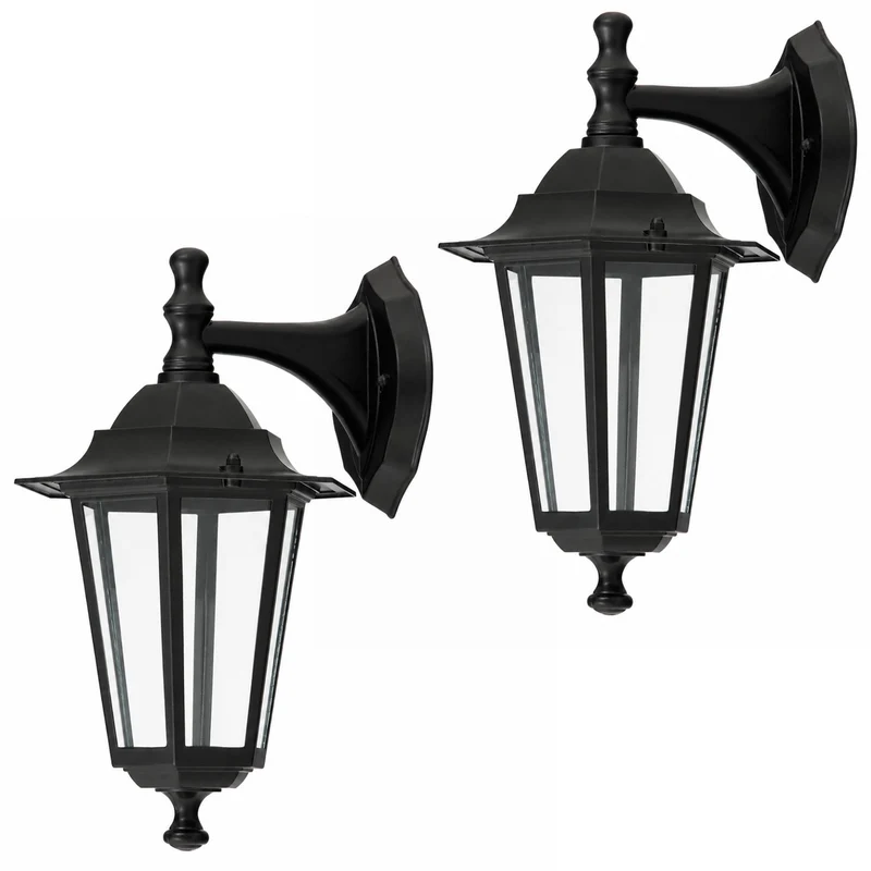 Rabalux-Wandleuchte, für den Außenbereich, IP43, E27, max. 60 W, schwarz, Velence, 2 Stück