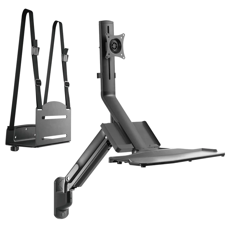 3 in 1 Monitor Wandhalterung Monitorhalterung mit Tastatur-Ablage Computer-Halterung 17-32" Zoll Gasfeder