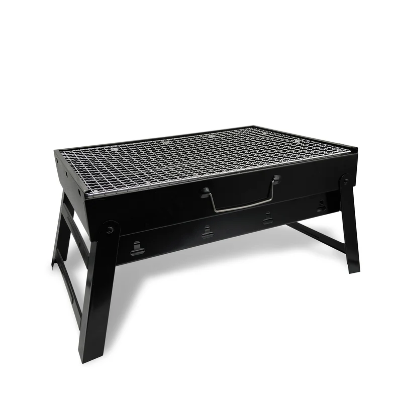 Maestro BBQ Grill MR1010 Koffergrill mit Gitter und Rost Holzkohlegrill Reisegrill Tischgrill Campinggrill Tragbar Faltbar