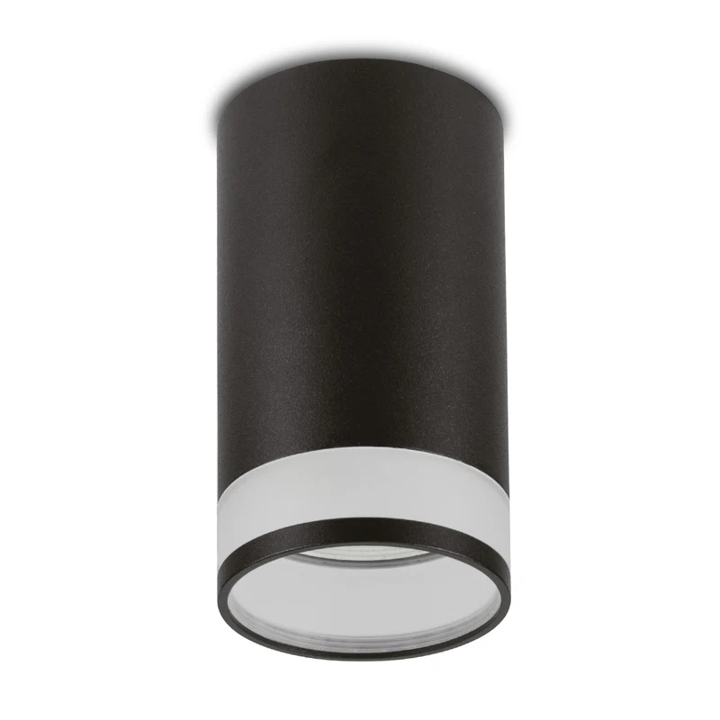 Maclean Anbauleuchte/Rohr, Spot, rund, Aluminium, GU10, 55x130mm, schwarz, MCE361 B + LED Leuchtmittel GU10 7W Maclean Energy MCE437 NW neutralweiß 4000K, 220-240V~, 50/60Hz, 490lm