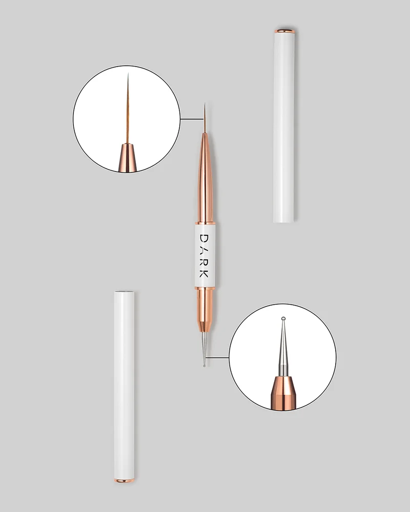 DARK Doppelseitiger Pinsel (Liner 13 mm / Dotting Tool 1,2 mm)
