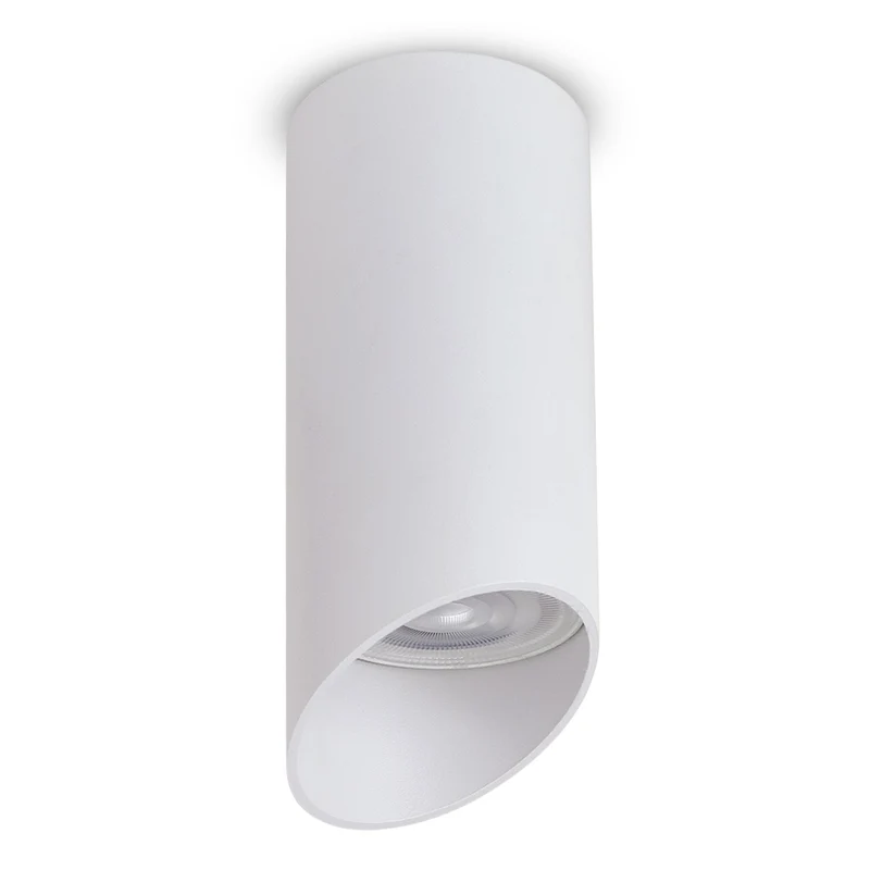 Maclean Anbauleuchte/Rohr, Spot, rund, Aluminium, GU10, 55x130mm, weiß, MCE360 W+LED Leuchtmittel GU10 7W Maclean Energy MCE437 NW neutralweiß 4000K, 220-240V~, 50/60Hz, 490 Lumen