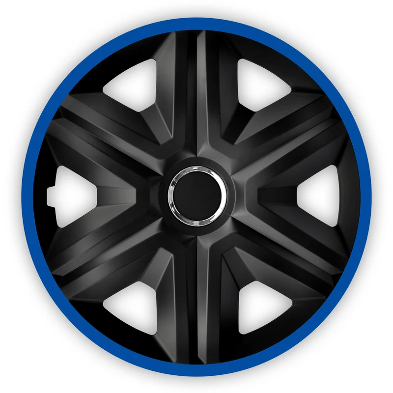 Universal Radkappen Radzierblenden Radblenden Auto KFZ 4 Stück Schwarz/Blau 14"