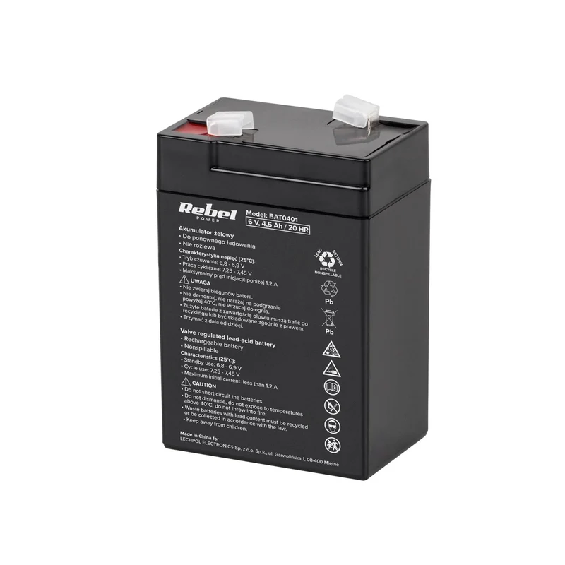 Rebel Power 6 V 4,5 Ah wartungsfreie Gel-Batterie