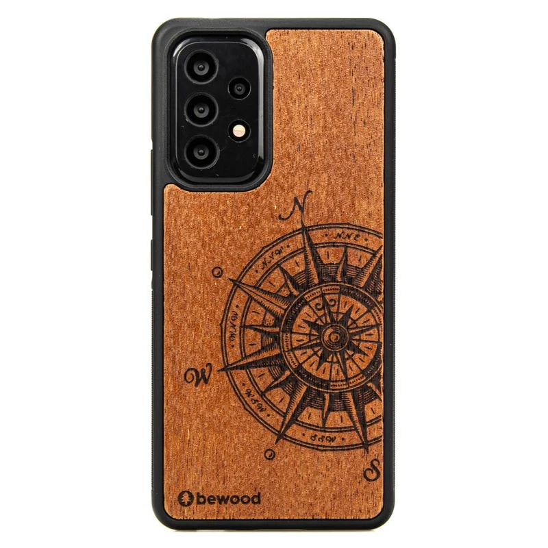Bewood Handyhülle Holzetui Kompatibel mit Samsung Galaxy A53 5G Schutzhülle Hergestellt aus Naturholz Handwerkliche Präzision (Traveler/Merbau)