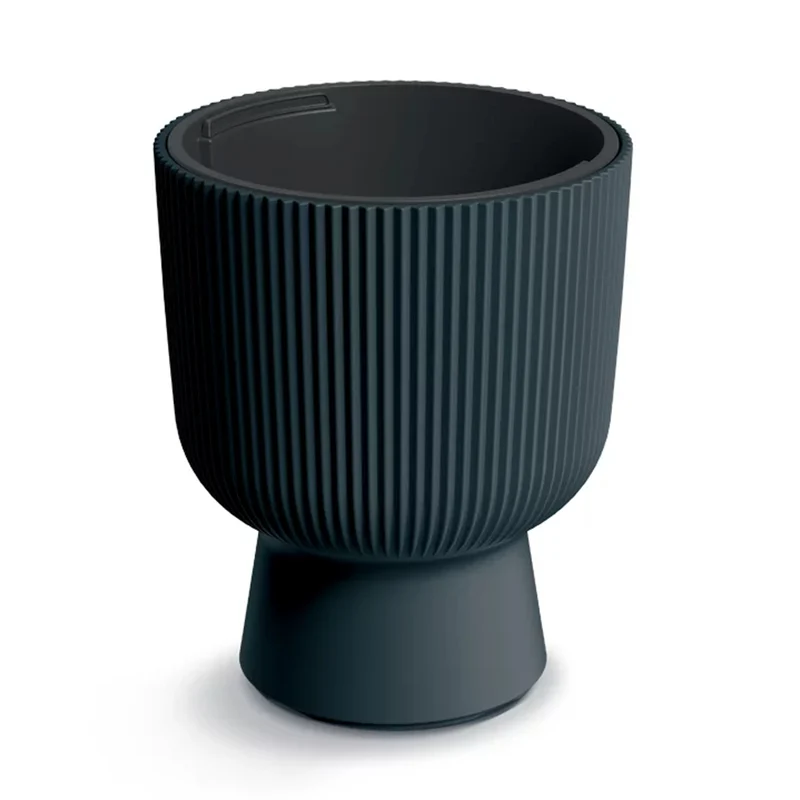 Prosperplast Milly Designer-Blumentopf Modernes Zylinderdesign inkl. Pflanzeinsatz, für Innen- und Außenbereich, Frostbeständig, Hitzebeständig und UV-strahlenbeständig Anthrazit, ⌀ 239 mm