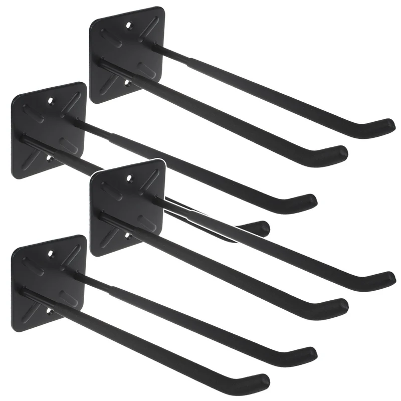 4er-Set Maclean-Wandhalterungen für Werkzeuge, Räder, Leitern, Fahrräder, aus Stahl, max. Belastbarkeit 70 kg, MC-436