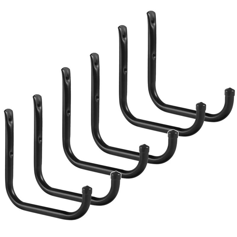 Set mit 6 Wandhaltern Maclean für Reifen, Räder, Leitern, Fahrräder, aus Stahl, max. Belastbarkeit 22 kg/Halter, MC-487