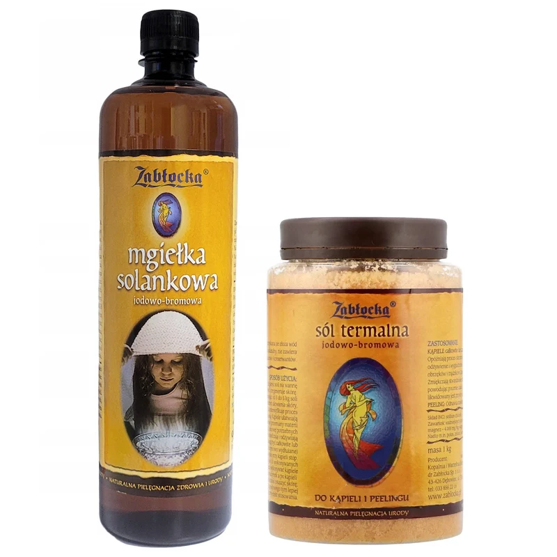 Zablocka Salznebel 950ml + Thermal-Jod-Brom-Salz, Zablocka - zum Baden und Schrubben, 1 kg