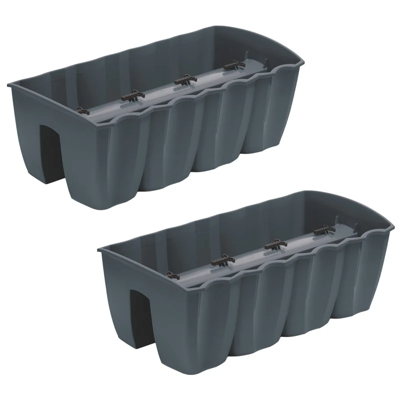 Balkongeländer Topf DCRO600 - Anthrazit, Inhalt 18L, 2 Stück
