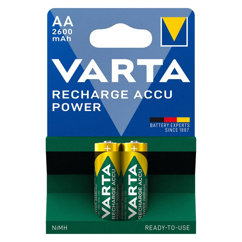 2x Akku R-06 R06 AA 1,2 V 2600 mAh Varta Recharge Accu Power