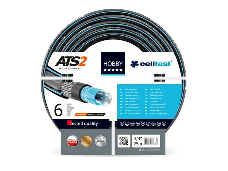 Cellfast Hobby 6-lagiger Gartenschlauch ATS2 3/4" 25m