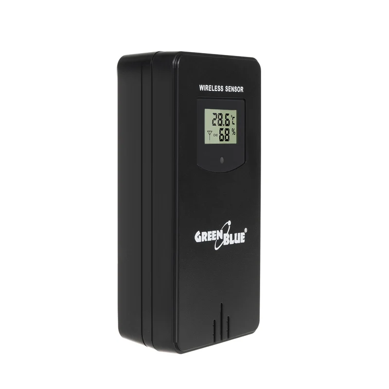 GreenBlue GB532 Kabelloser Wetterstation Außensensor mit LCD-Display bis 60m Temperatur Luftfeuchtigkeit