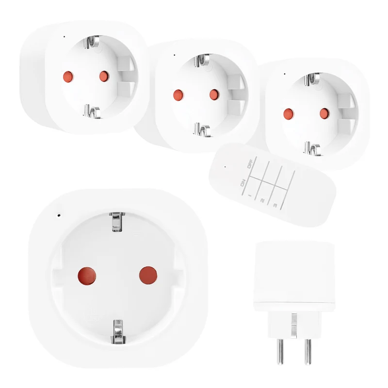 GreenBlue Fernbedienbare Steckdosen, 3 Stück, programmierbar, Reichweite bis zu 30 m, 220–240 V AC, 50/60 Hz, 16 A, 433 MHz, GB313 F