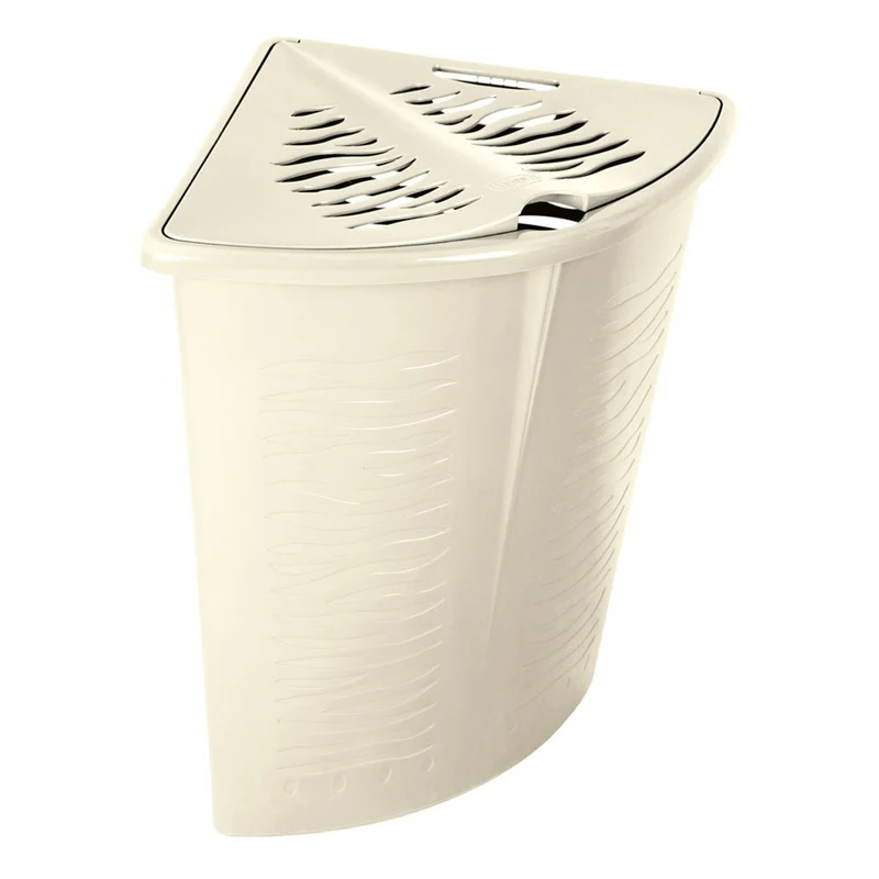 BranQ - Eck-Wäschekorb 45L | Zebra beige | Eck-Wäschekorb | Kunststoff