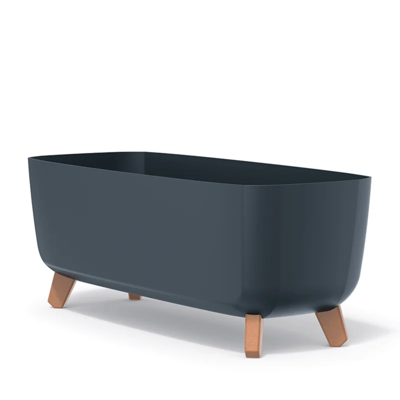 Prosperplast Gracia Case Blumentopf DGCL600-S433 mit Füßen und Einsatz - Farbe Anthrazit