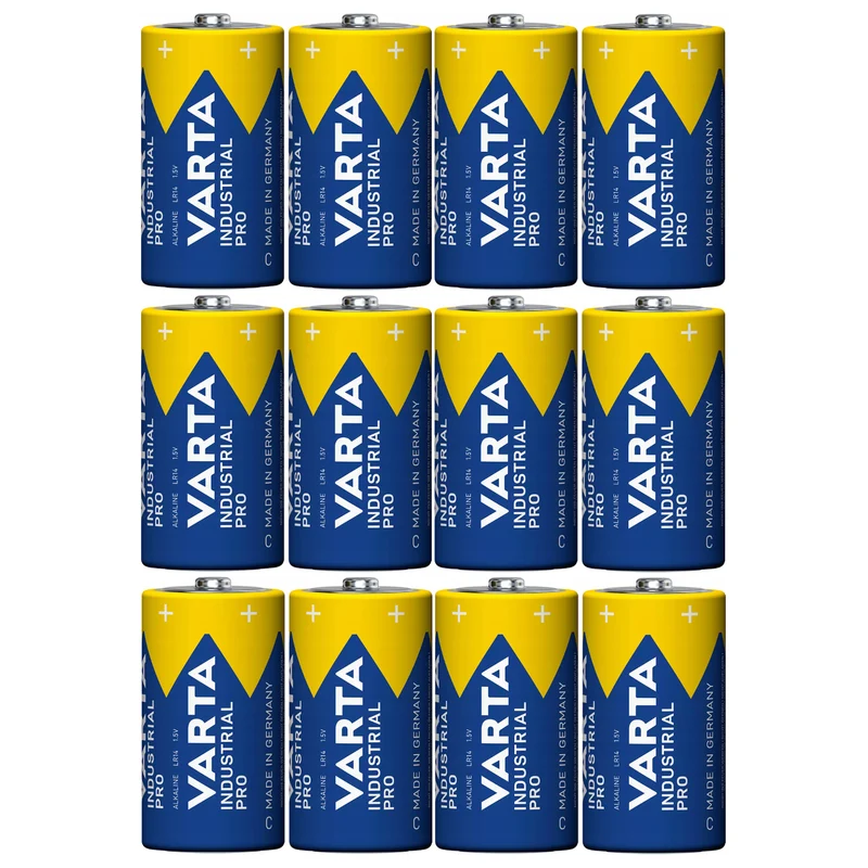 12x Batterie R-14 LR14 C 1,5 V Alkaline Varta Industrial Pro