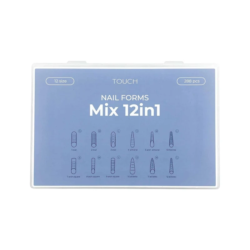Touch Nail Tips Upper forms modeling Mix 12 in 1 (288 pcs)