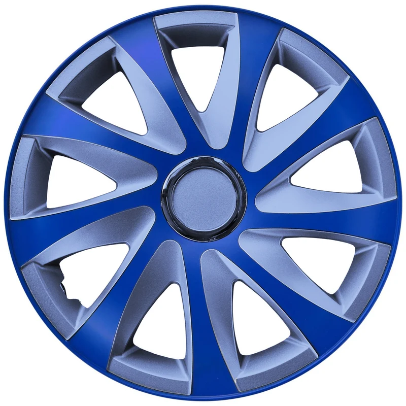 Radkappen Radzierblenden Radblenden - 4 Stück Komplettset - NRM Drift Extra - Silber & Blau - 15" Zoll