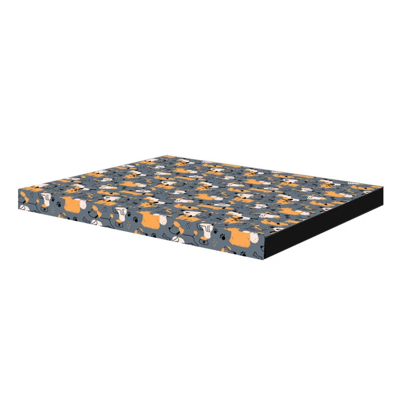 Bertoni XL Hundematratzenbett, Schaumstoff, wasserdichter Bezug, Muster Grey Dogs, EE146